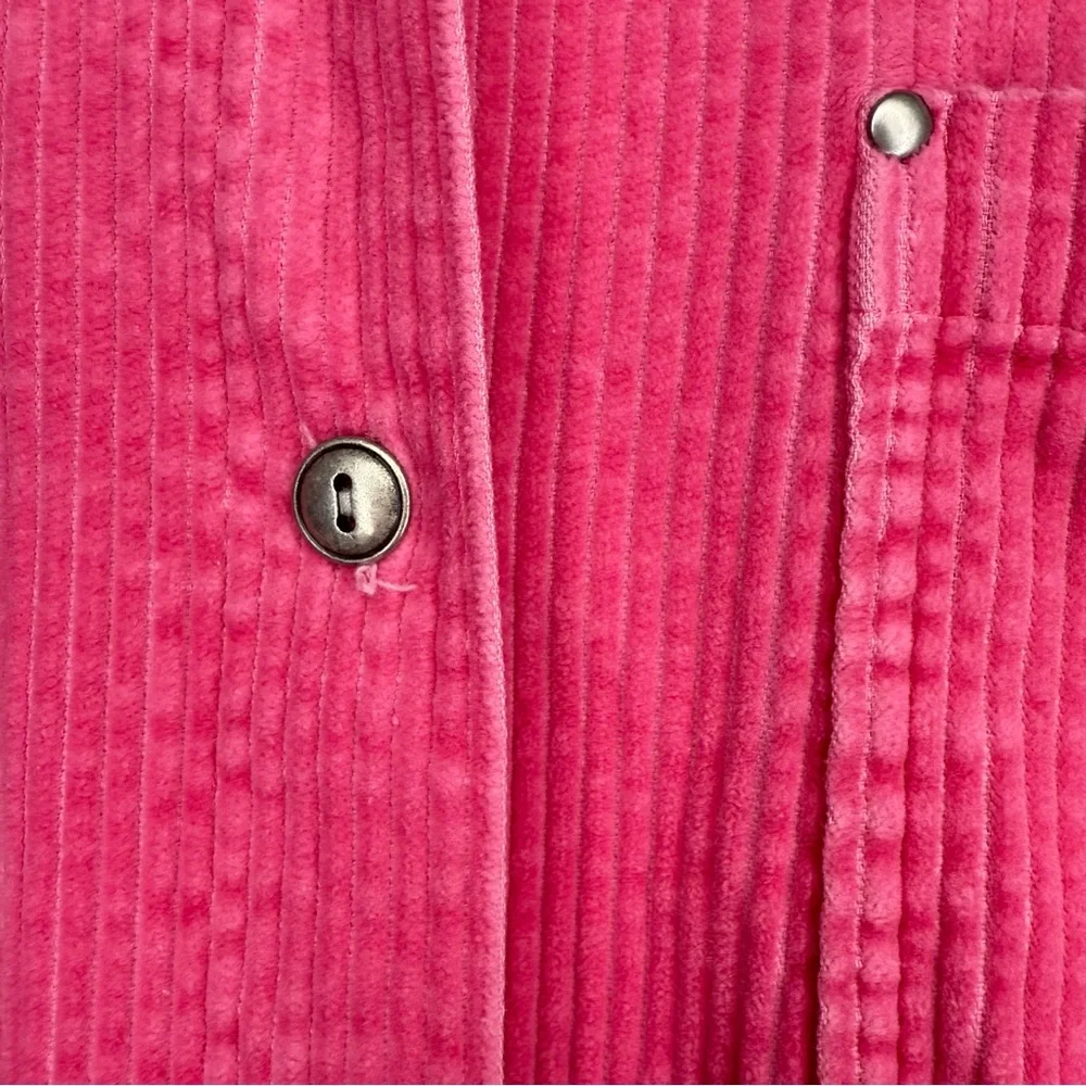 Roaman’s pink corduroy button up Shacket size Large - Picture 3 of 7